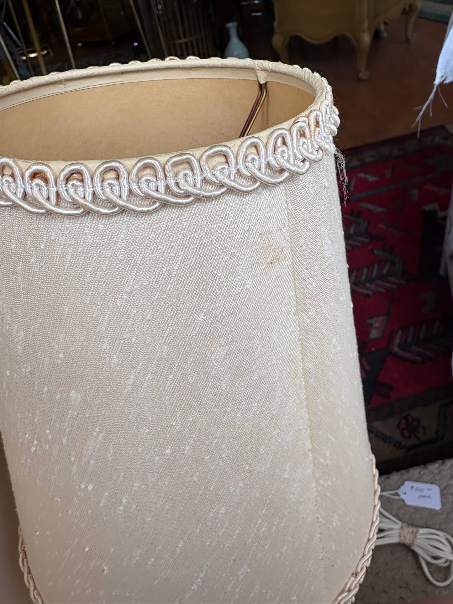 Pair of white lamps with gold detail