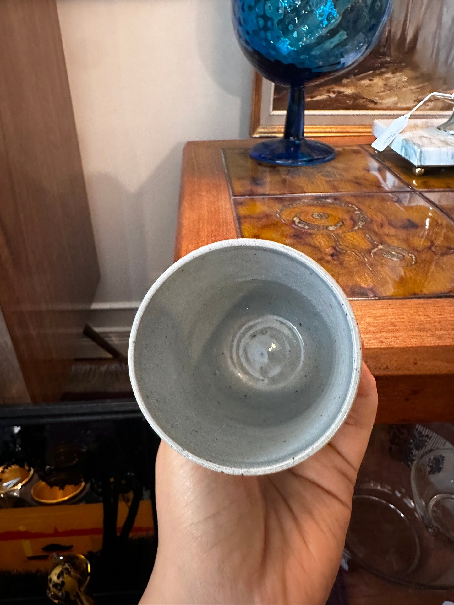 Artisan Pottery Cup with moon & stars