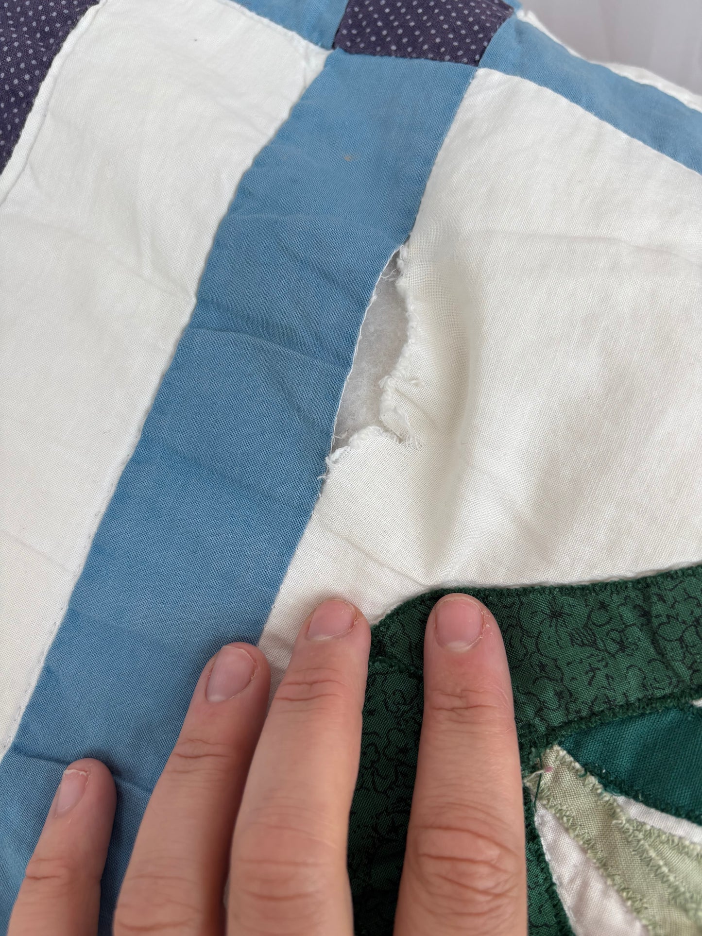 Beautiful Floral Quilt with some wear and tear