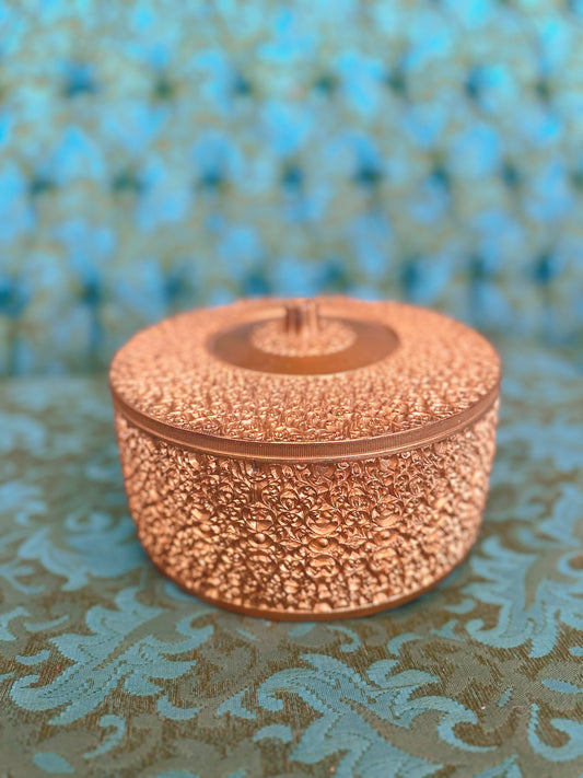 1960s gold plastic storage box