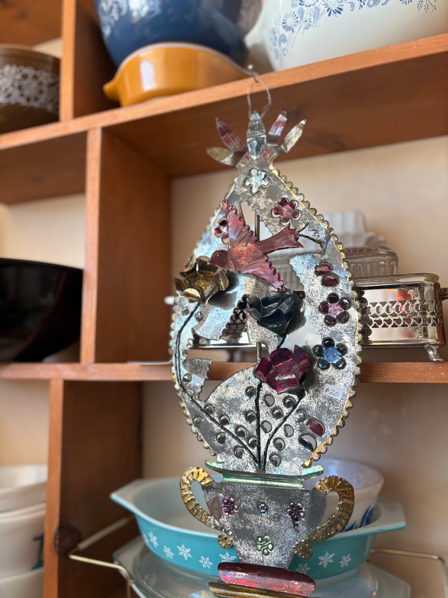 Metal hanging art piece - stamped Mexico