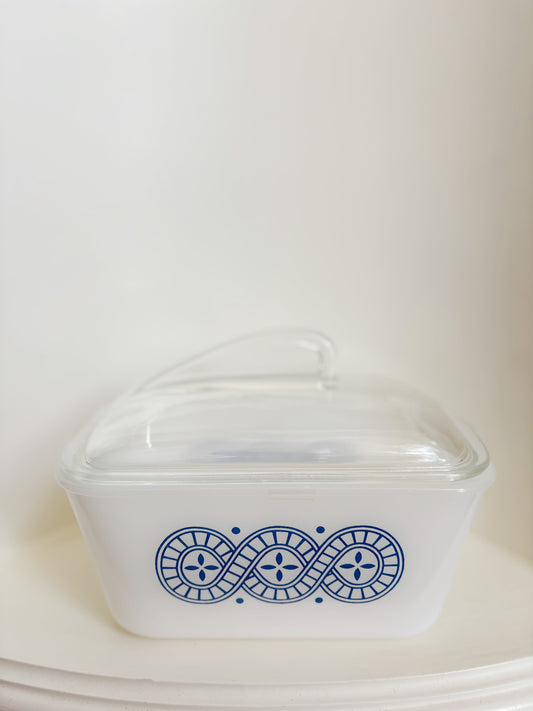 Glasbake Large Butter Dish / Fridge Dish with lid