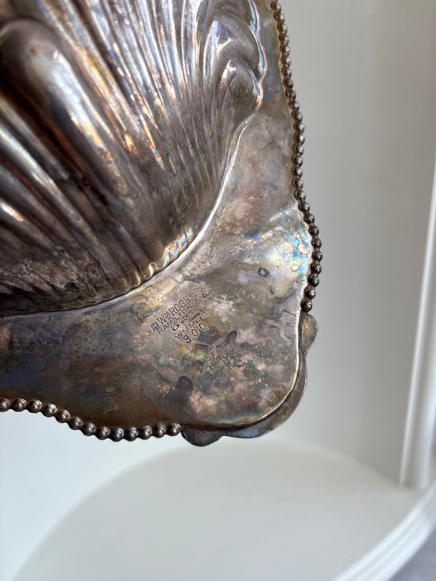 Electro Plated Silver on Copper Shell Dish - WM Rogers Hamilton Ontario