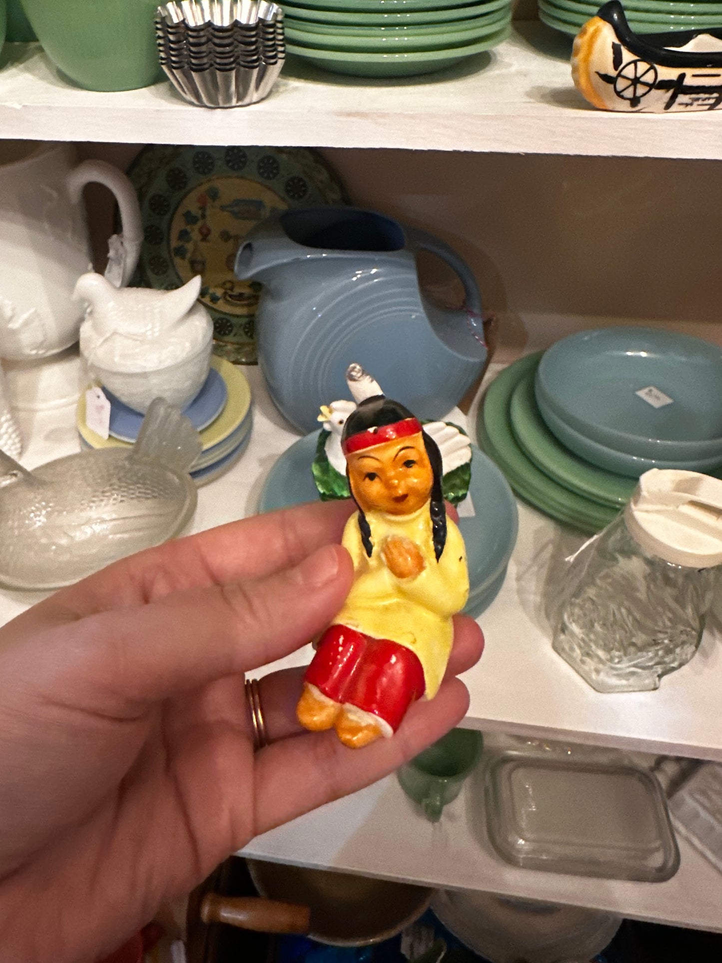 Indigenous people canoe salt & pepper shaker set