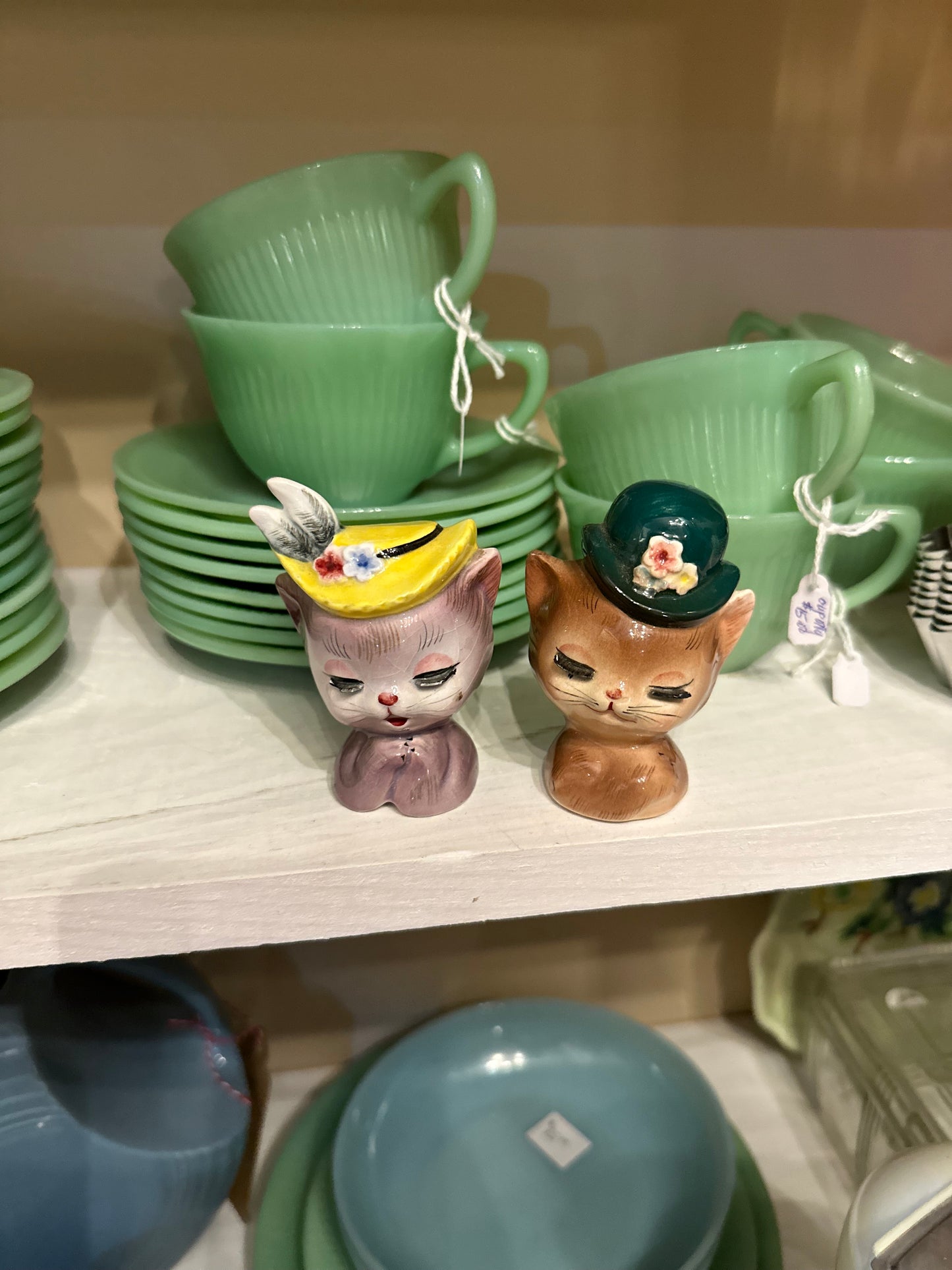 Cats with hats salt & Pepper Shakers set 6537 Japan