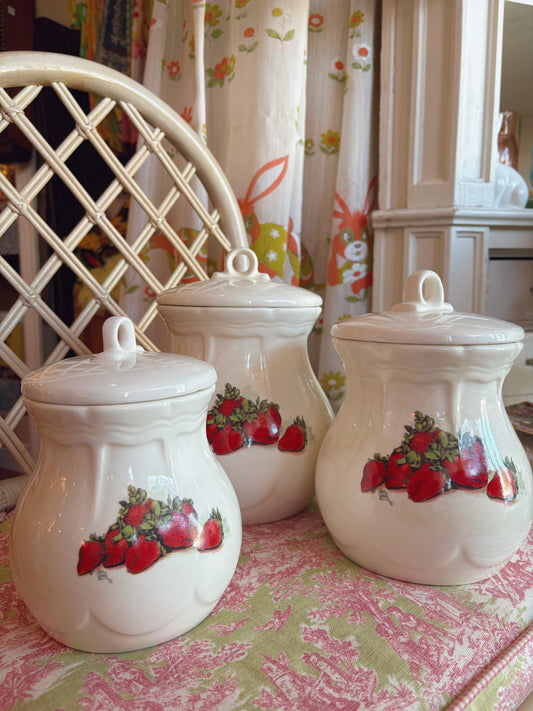 Julia Grainer Strawberry Kitchen Canister Set