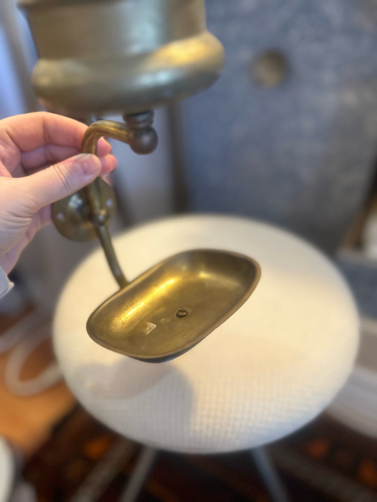 Brass soap & cup holder for bathroom
