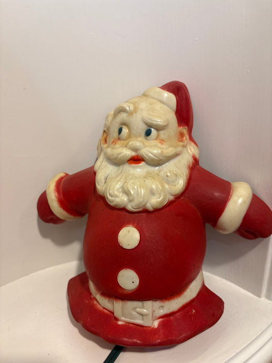 1950s Santa Glow Wall Plaque or Tree Topper