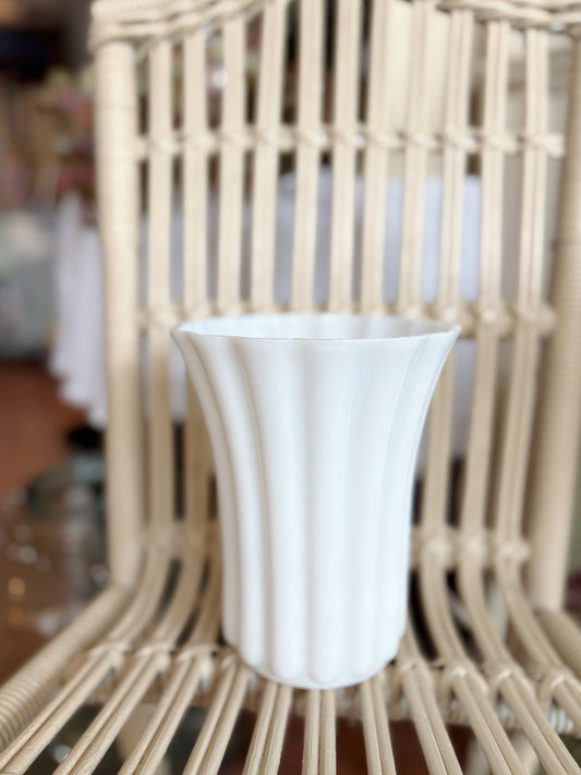 Fluted Milk Glass Vase