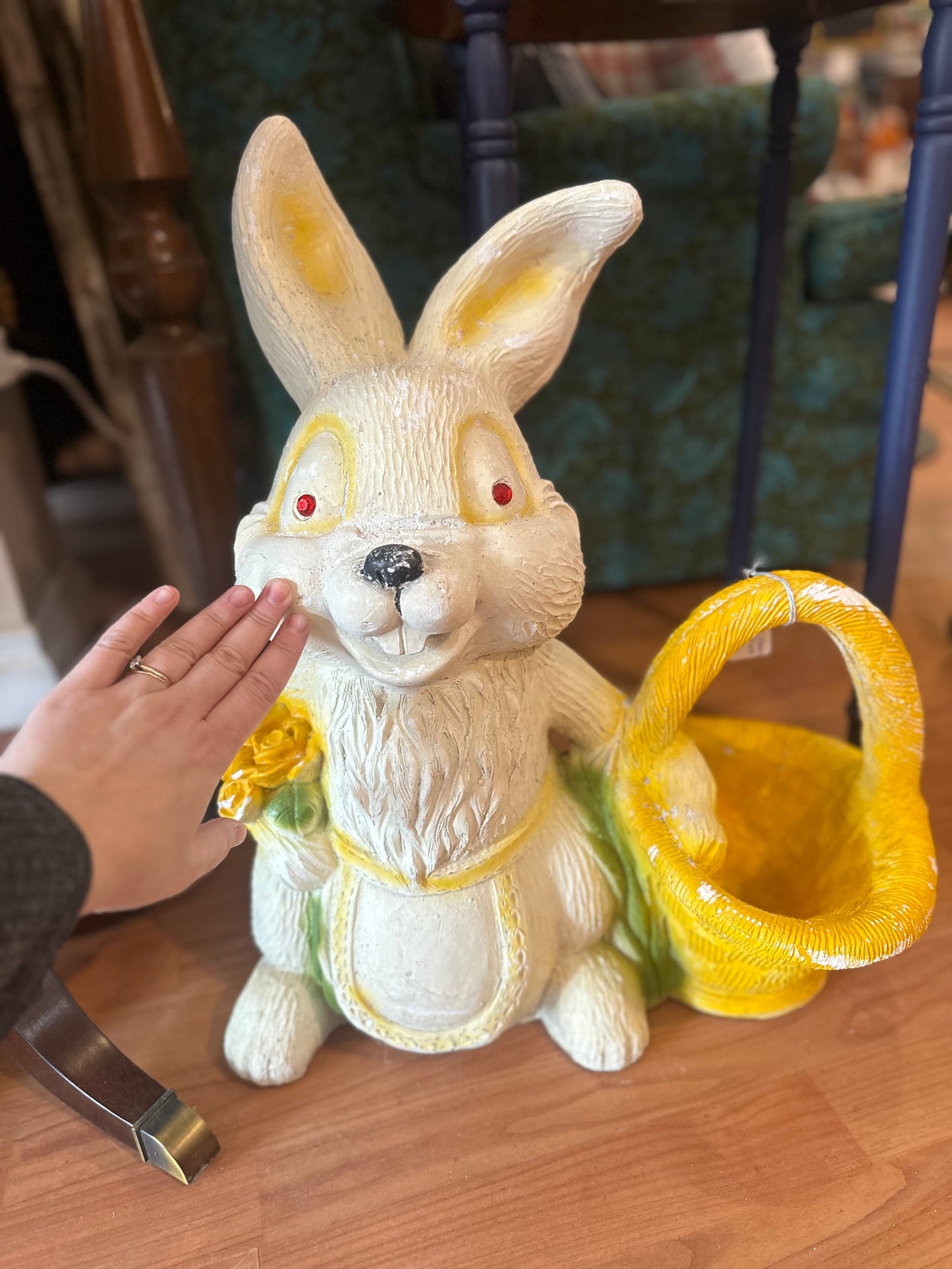 Extra large plaster Easter bunny coin bank