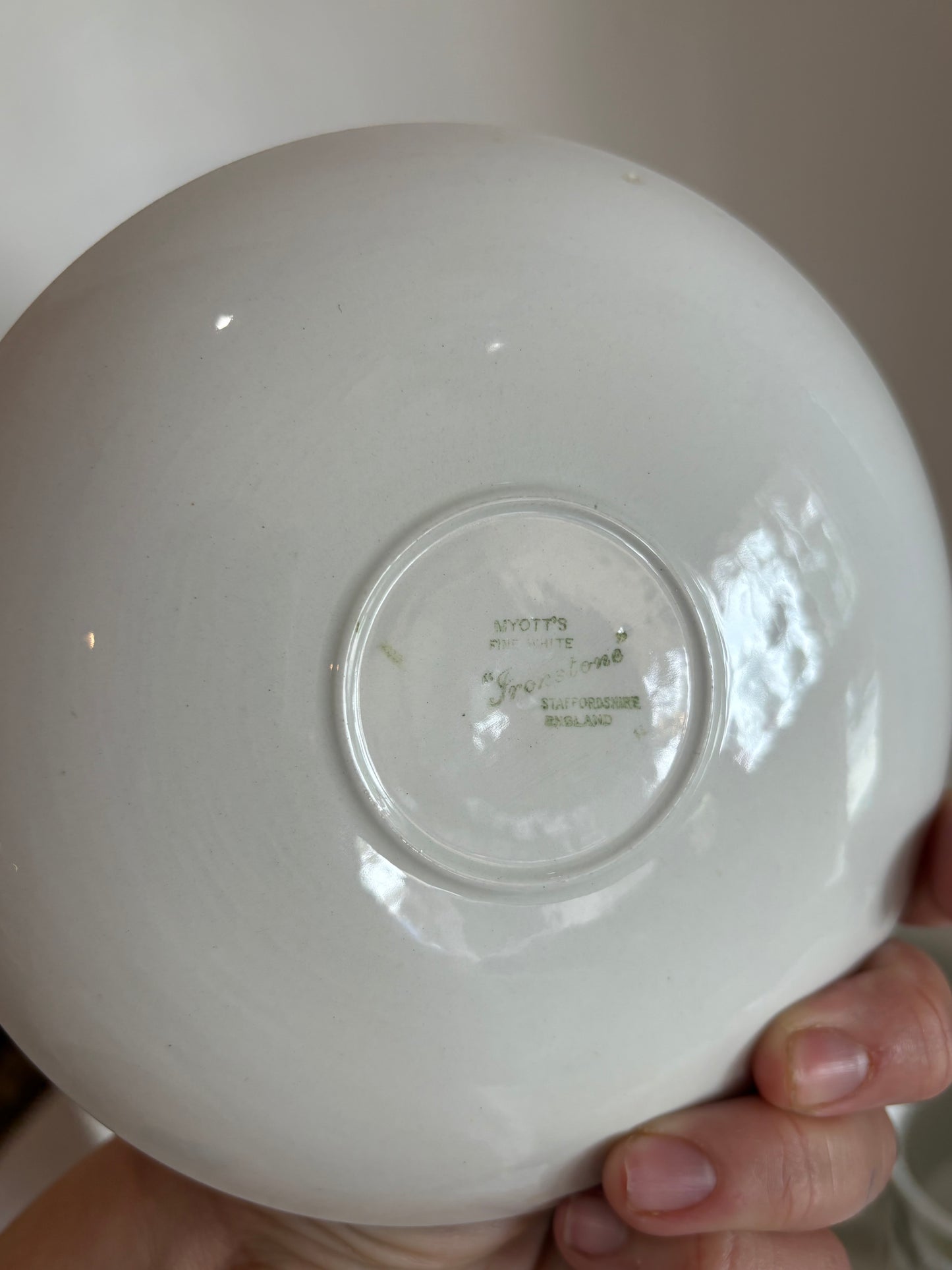 Myott’s Fine White Ironstone Mid Century cups & saucer set (6 pairs)