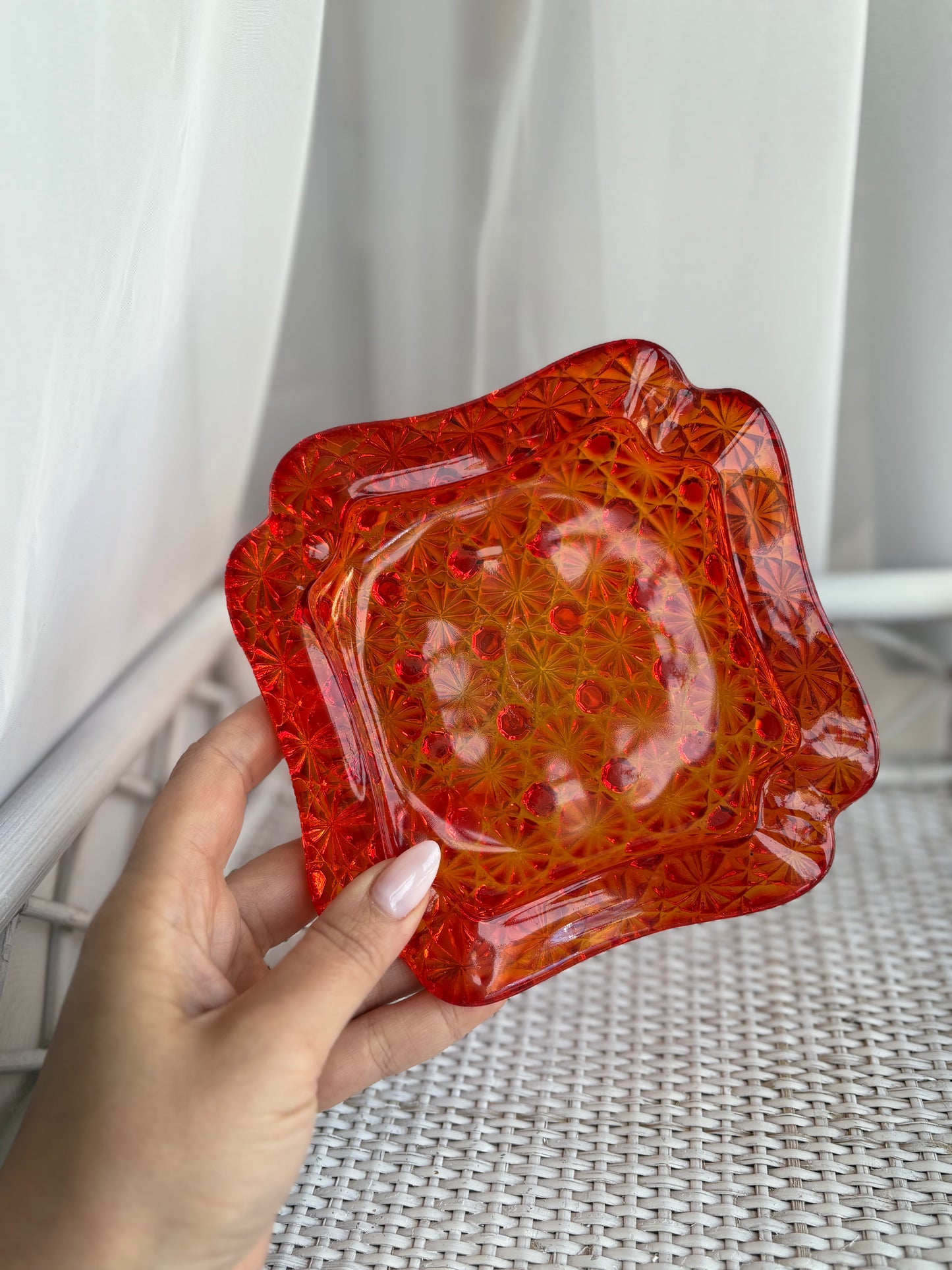 1960s Amberina LG Wright Co Ashtray