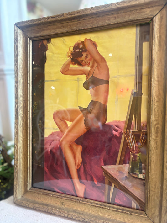 Framed Sales Calendar Advertisements - woman in lingerie