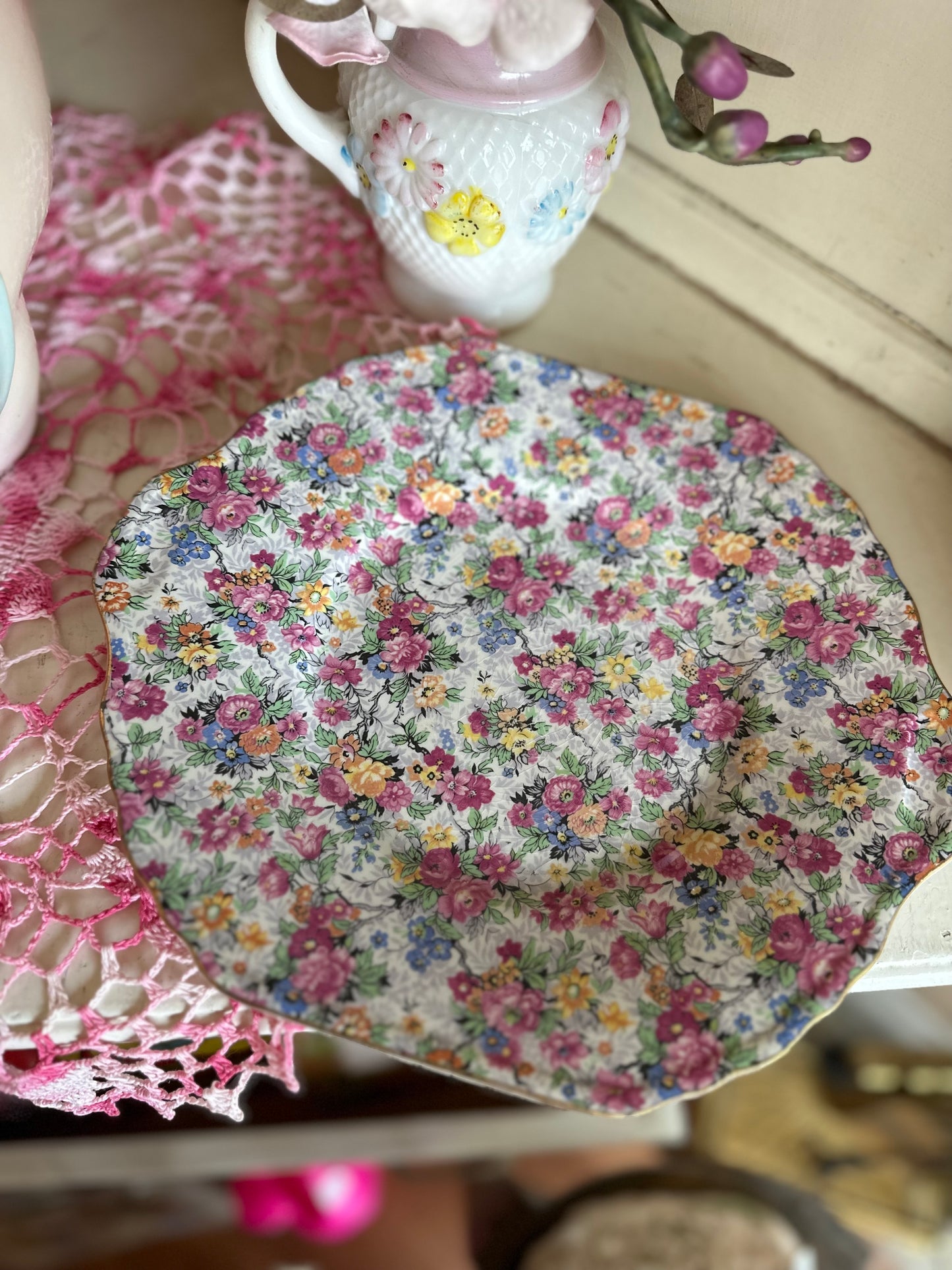Vintage Lord Nelson "Marina" Pattern Chintz Luncheon Plate-Made in England
