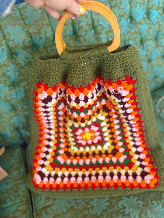 Large handmade crochet bag