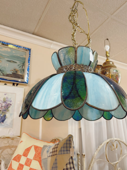 Stained Glass Lamp - Blue & Green