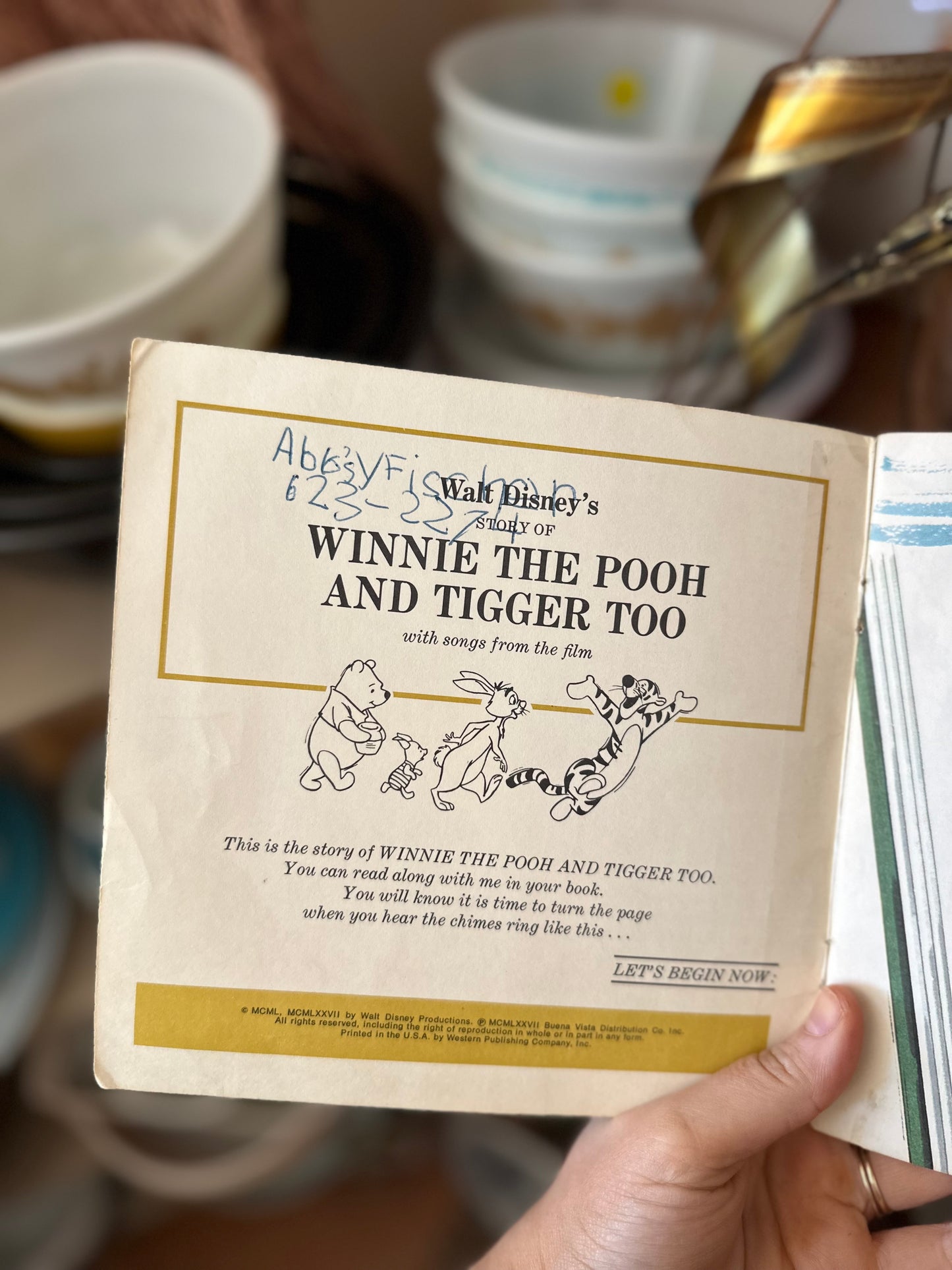 Winnie The Pooh and Tigger Too - Storybook & 33 1/2 RPM Vinyl - Disneyland Vinyl 366