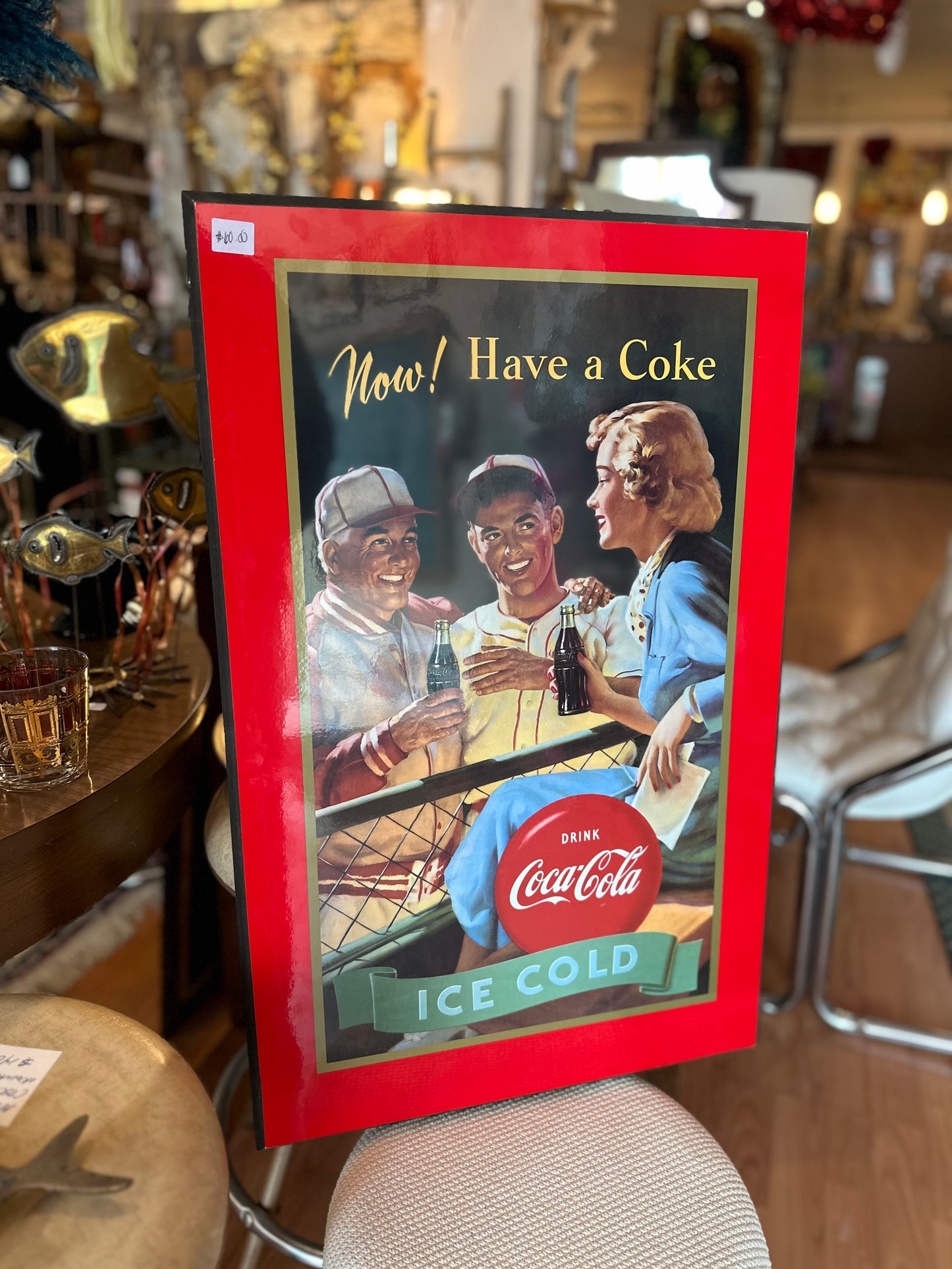 Coca Cola wood plaque poster