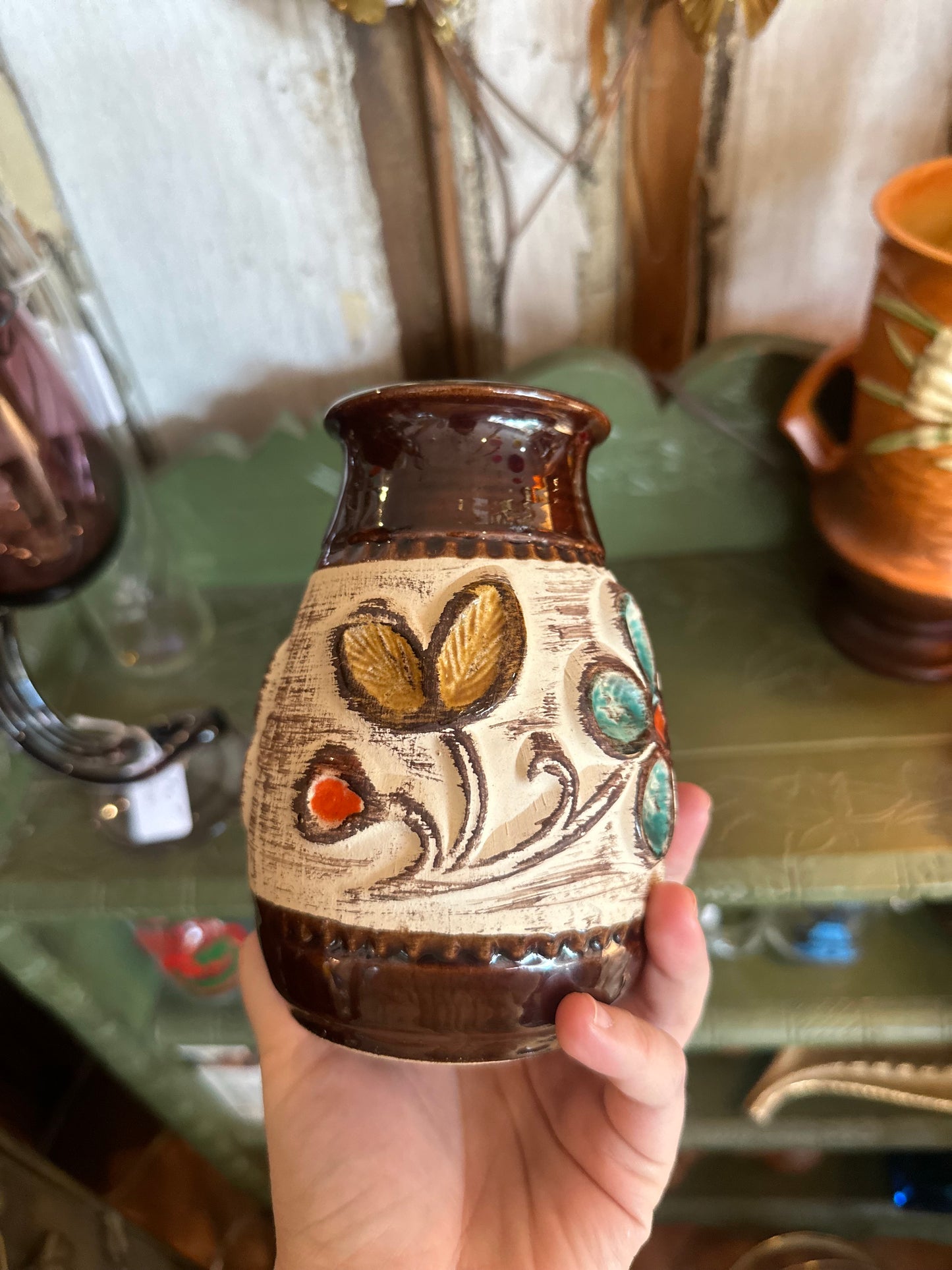 Bay Karamic West German Pottery floral Vase