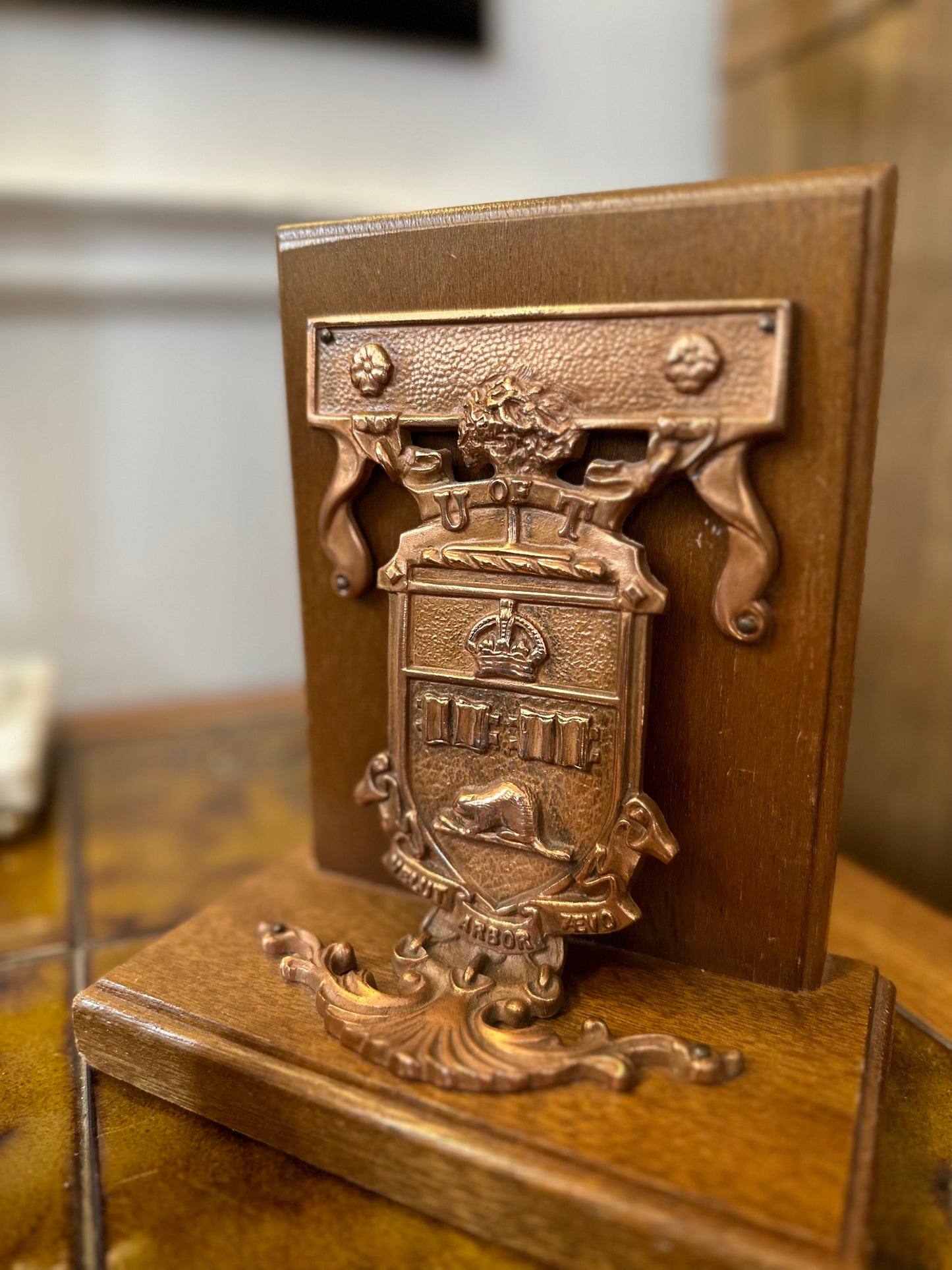 U of T (University of Toronto) book ends - 1960s