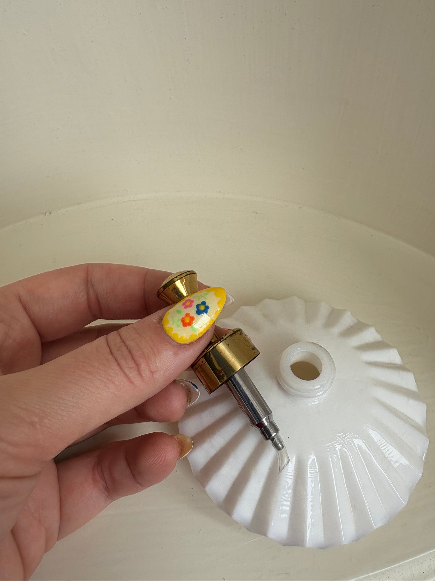 Milk Glass Perfume Atomizer