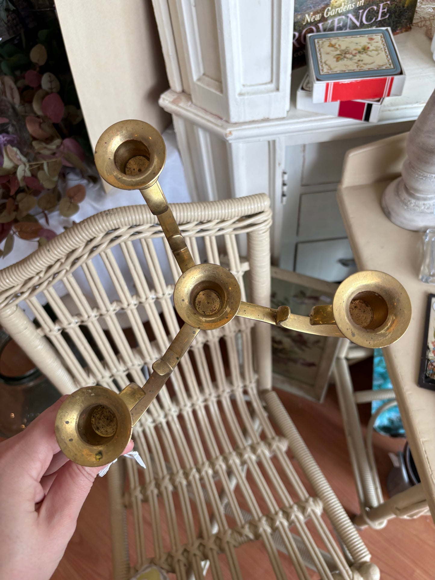 Solid Brass 4 candle holder