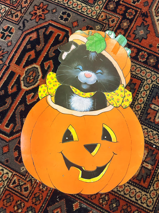 Black Cat Jackolantern Vintage Cutout