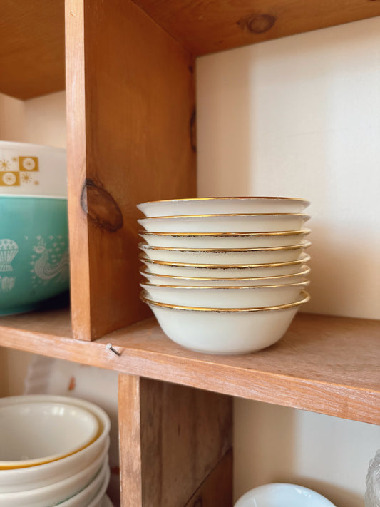 Set of 8 Fire King Golden Anniversary dessert bowls