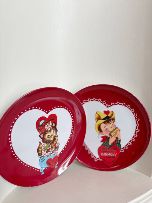 Pottery Barn Kids Plastic Valentines Day Plates - set of 4