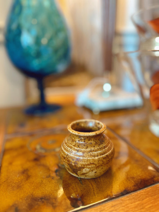 Artisan pottery tiny vase or paint water cup