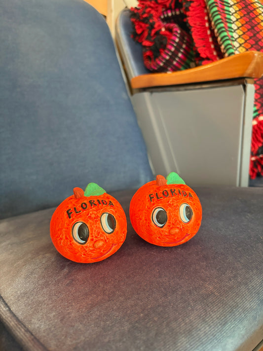 Florida Orange Salt & Pepper Shakers - made in Japan