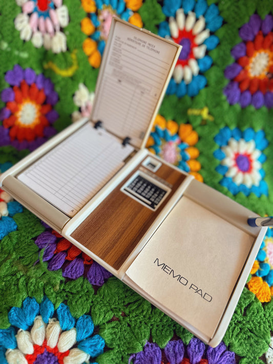 Mid Century Desk Telephone Index, Calendar & Memo Pad