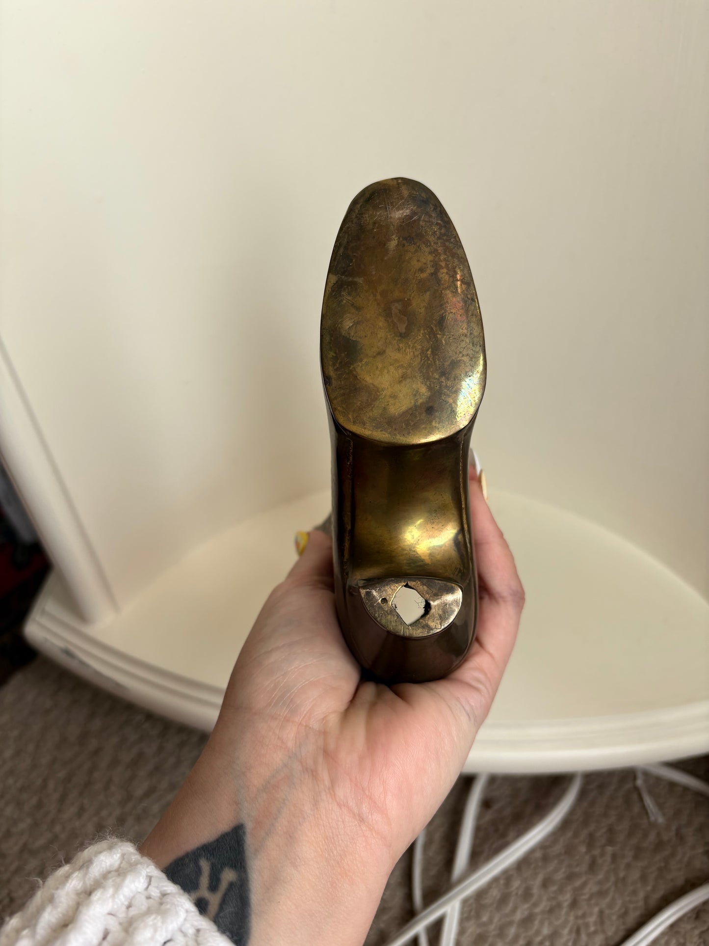 Brass Shoe Vase