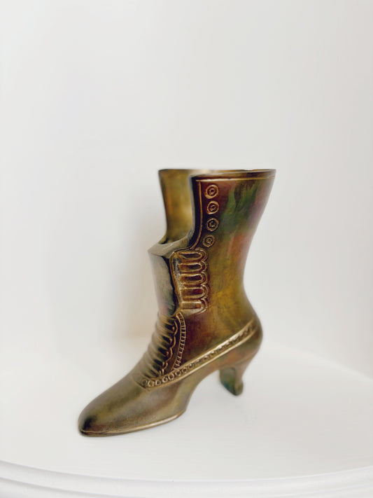 Brass Shoe Vase
