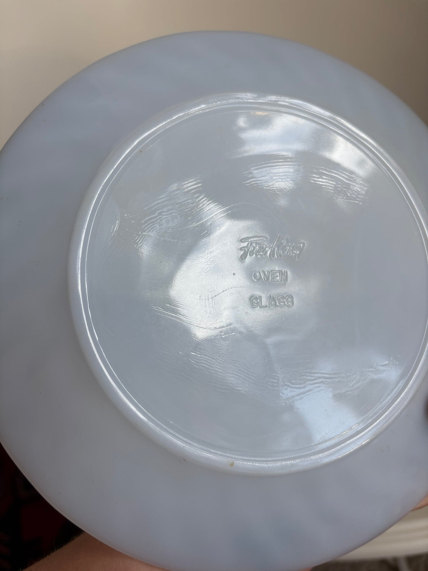 Fireking azurite blue swirl salad plates
