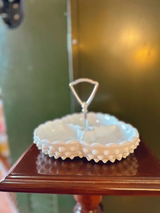 Fenton Glass hobnail tray