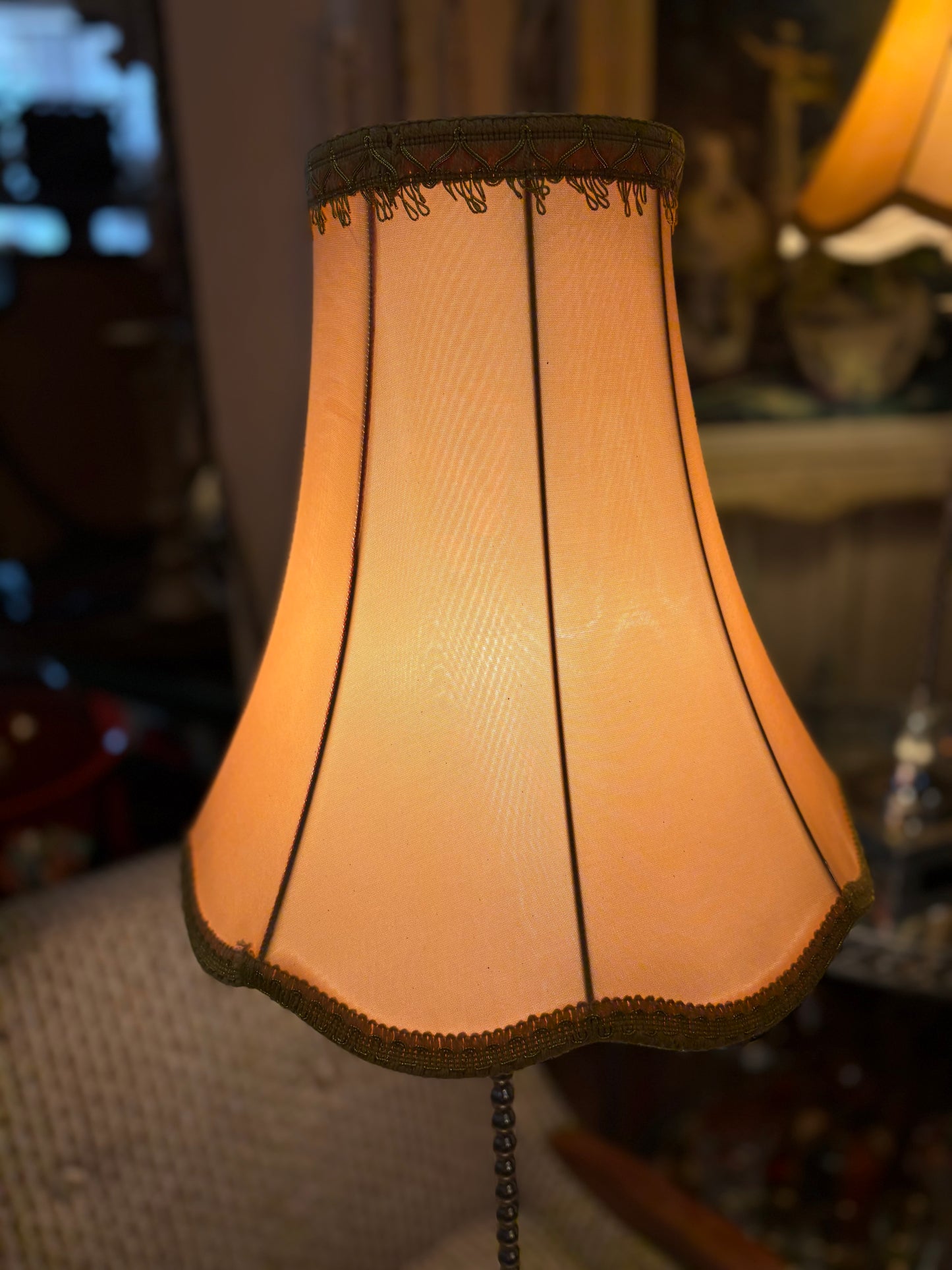 Set of tall silver lamps
