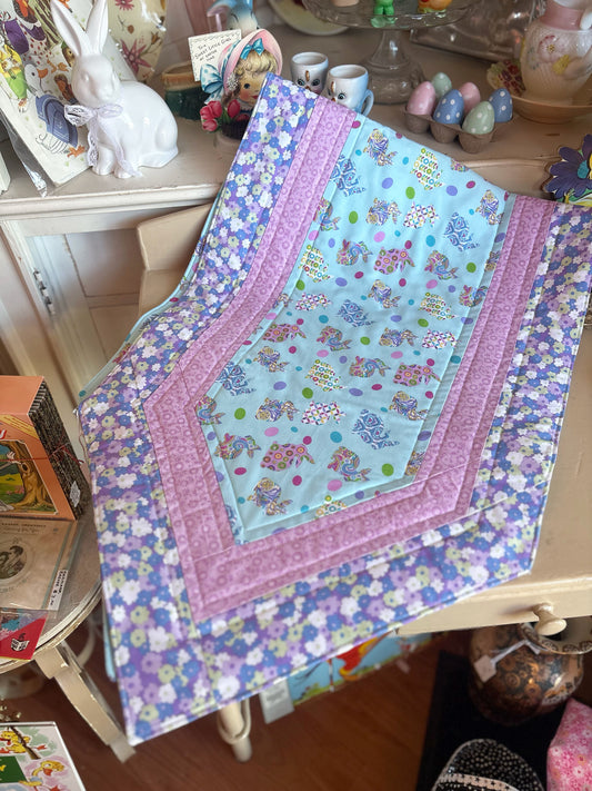 Blue & Purple Double Sided Easter Runner - Handmade by Nana