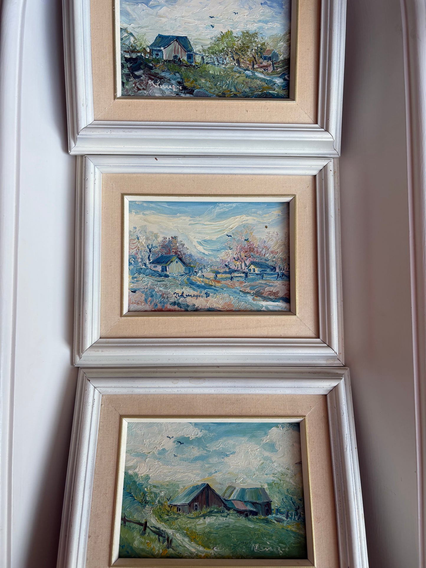 Set of framed & signed oil paintings