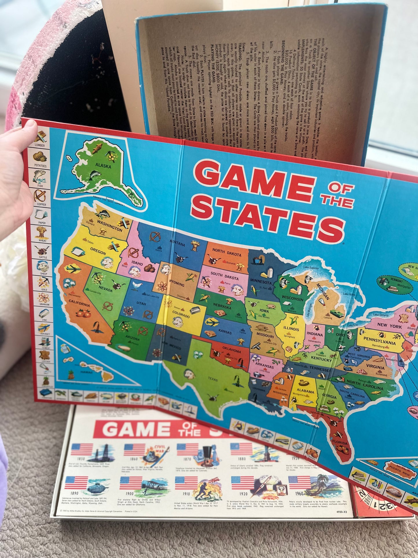 1960 Game Of The States Board Game