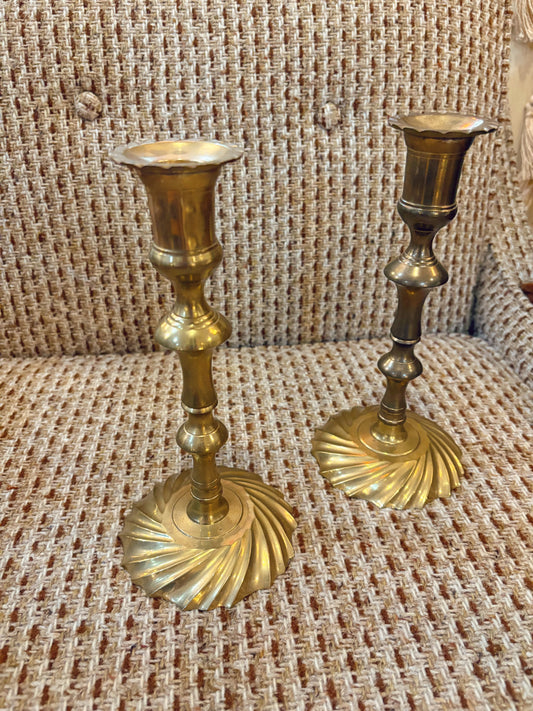 1970s Brass Candle Stick Holders