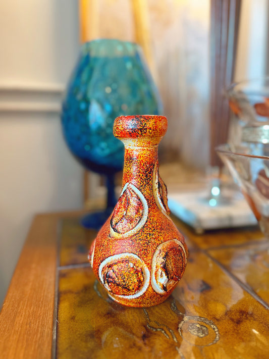 Mid Century Pottery Lava Vase