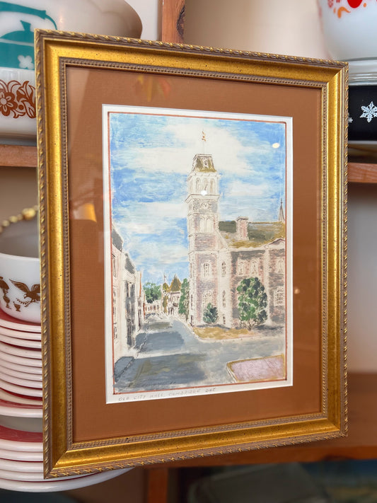 Old City Hall Cambridge framed painting