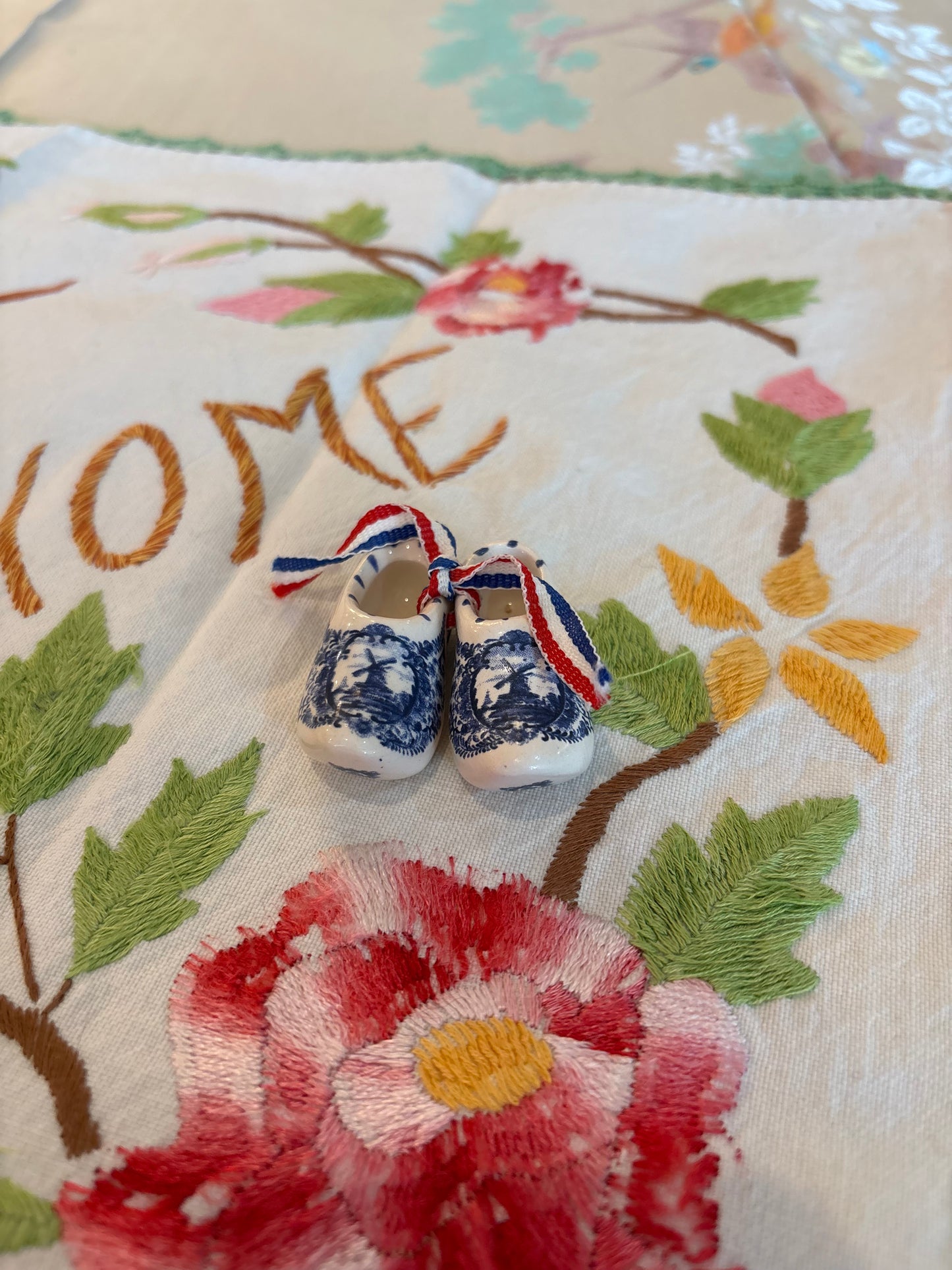 Handmade Holland Delft blue miniature clogs