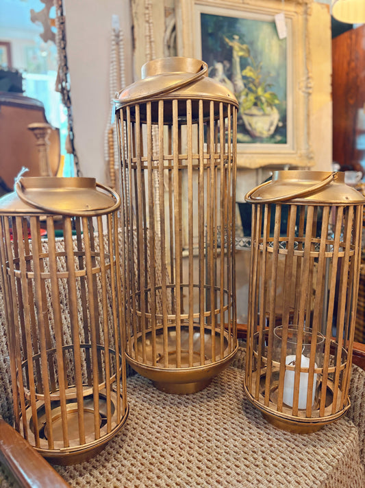 Set of large bamboo lanterns