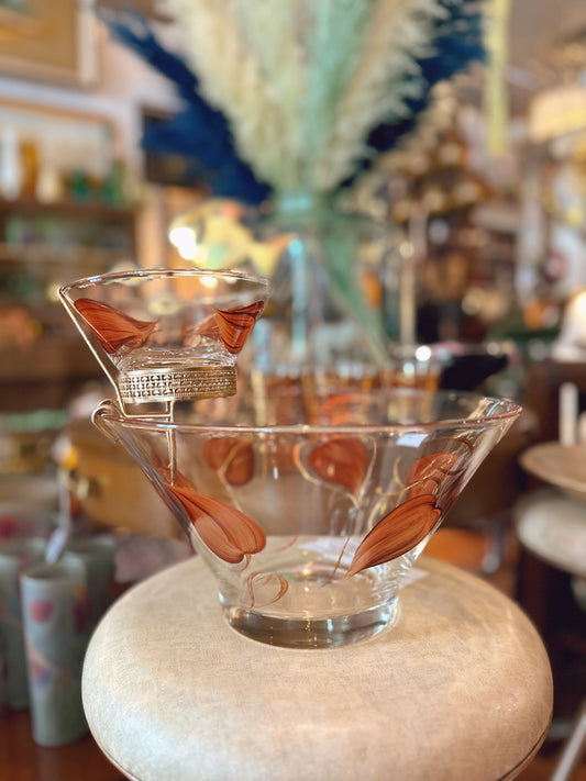 Anchor Hocking Chip & Dip Bowl (Brown Leaf)