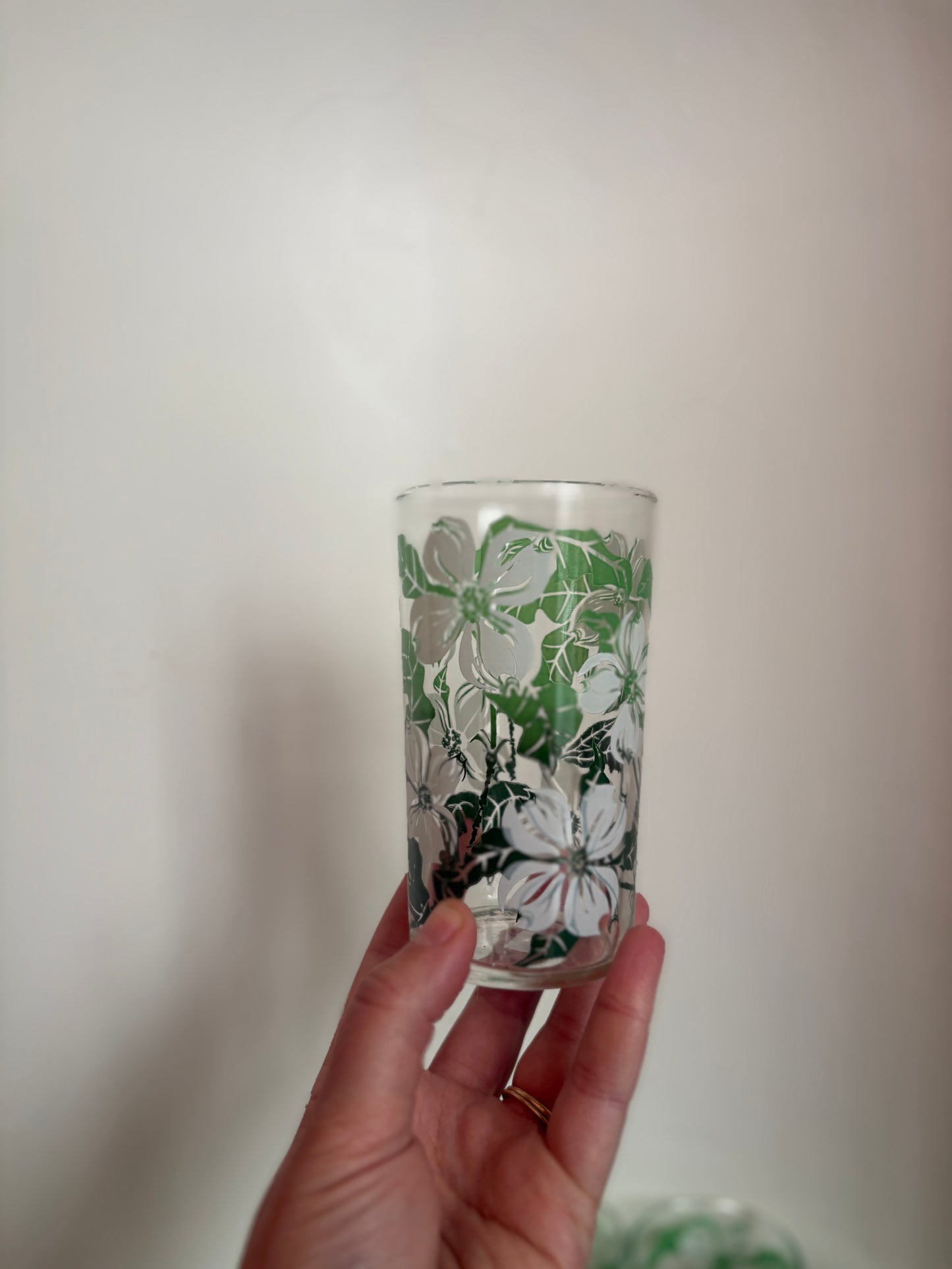 White Floral Juice Cups