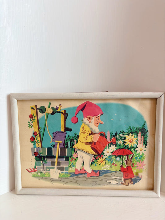 Framed Gnome Picture