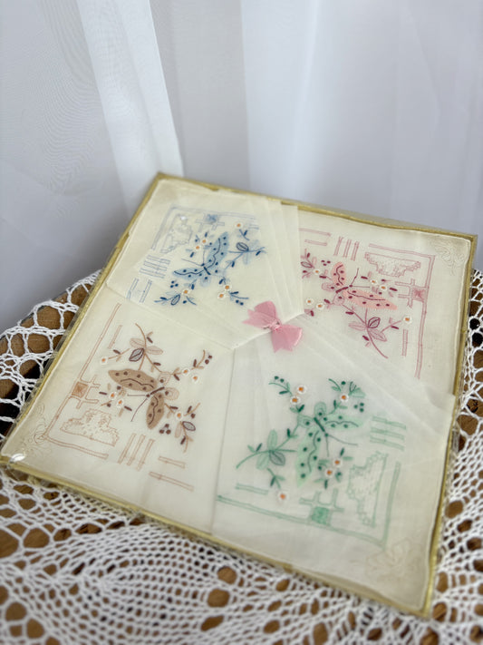 Butterfly handkerchief set - unopened