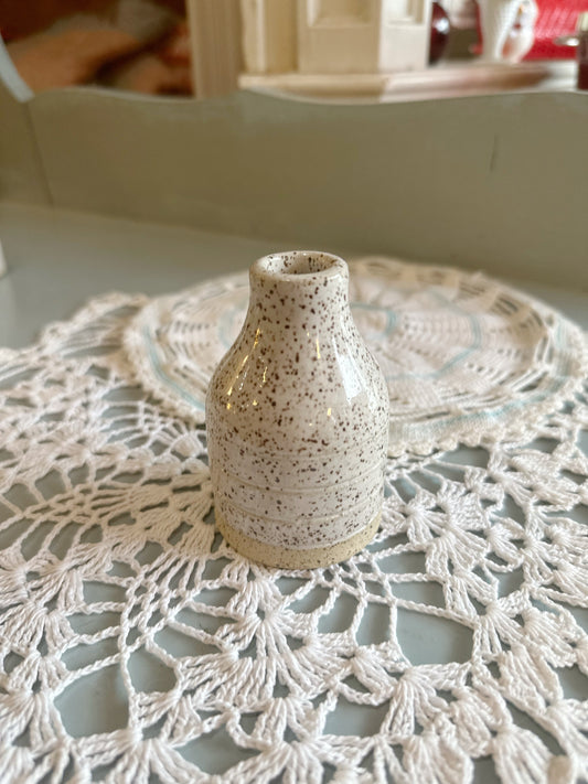 Artisan pottery - small ridged vase